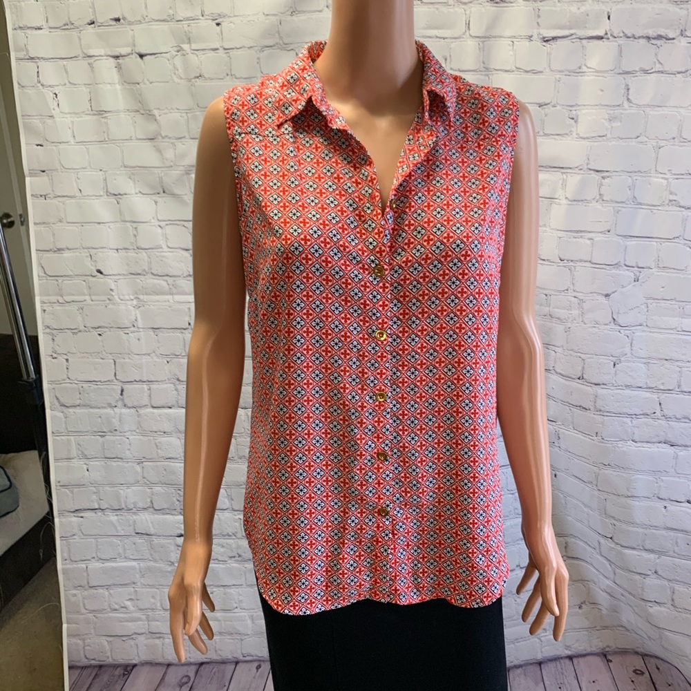 Zac & Rachel Sleeveless patterned top size small red